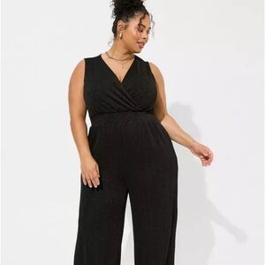 Torrid glitter knit wide leg jumpsuit